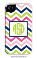 Chevron Pink, Navy & Lime Phone Case
