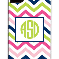 Chevron Pink, Navy & Lime Phone Case