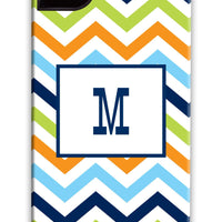 Chevron Blue, Orange & Lime Phone Case