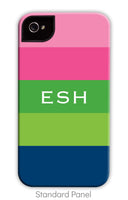 Bold Stripe: Pink, Green, and Navy Phone Case

