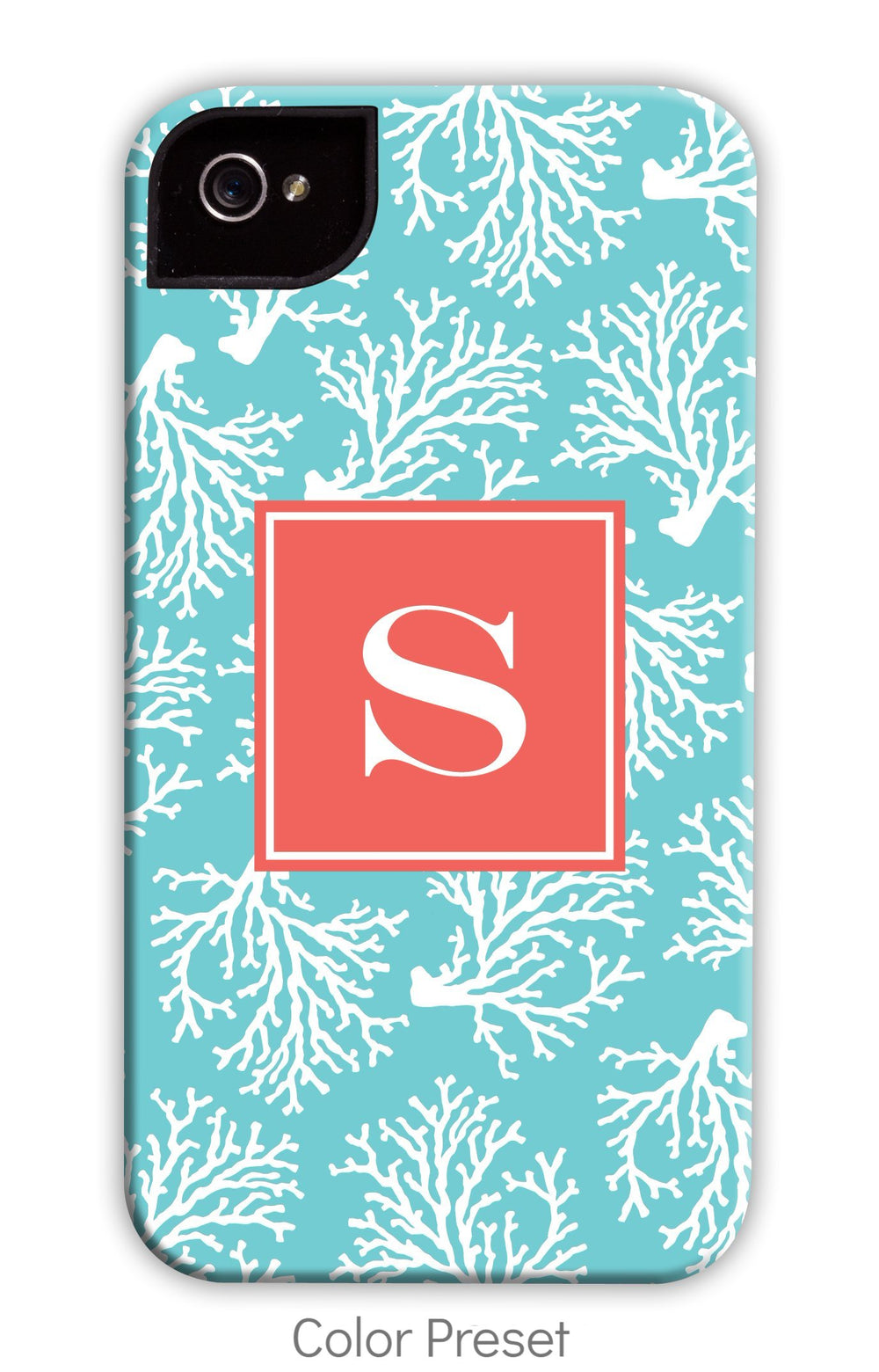 Coral Repeat Teal Phone Case
