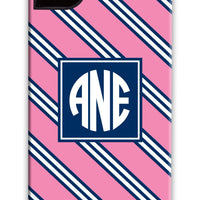 Repp Tie Pink & Navy Phone Case