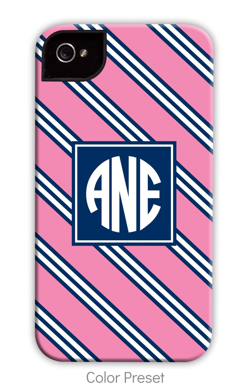 Repp Tie Pink & Navy Phone Case