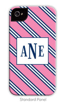 Repp Tie Pink & Navy Phone Case
