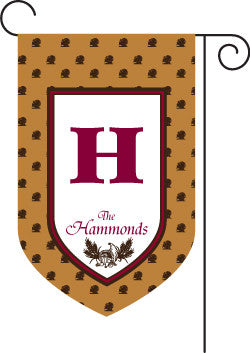 Monogrammed Thanksgiving Polka Dot Garden Flag