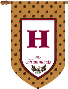 Monogrammed Thanksgiving Polka Dot House Flag
