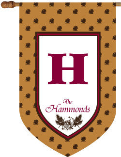 Monogrammed Thanksgiving Polka Dot House Flag
