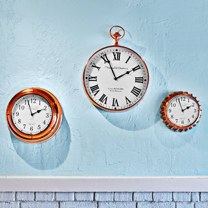 Polished Copper Nautical Clock