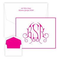 Victoria Oversized Monogram Raised Ink Folded Notes
