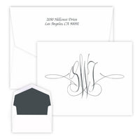 Virginia Oversized Monogram Raised Ink Folded Notes
