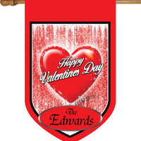 Monogrammed Valentine's Day House Flag
