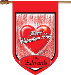 Monogrammed Valentine's Day House Flag