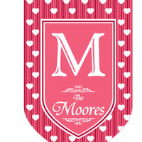 Monogrammed Polka Dot Hearts House Flag