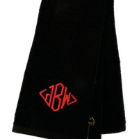 Monogrammed Black Sports Towel