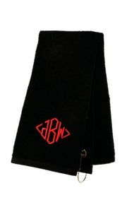 Monogrammed Black Sports Towel