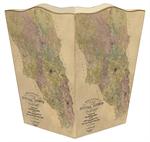 Sonoma County Antique Map Waste Basket
