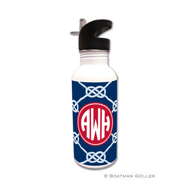Nautical Knot Navy Water Bottle