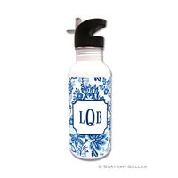 Classic Floral Blue Water Bottle