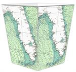Florida Nautical Chart Waste Basket

