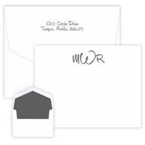 Wheaton Monogram Raised Ink Flat Apex Card