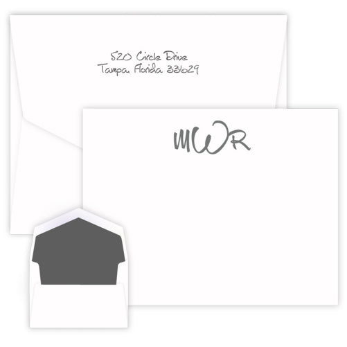 Wheaton Monogram Raised Ink Flat Apex Card