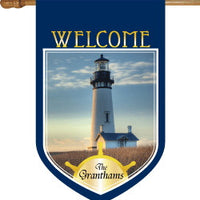 Monogrammed Lighthouse House Flag