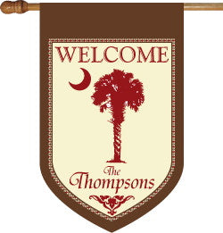 Monogrammed Red Palmetto House Flag