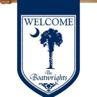 Monogrammed Blue Palmetto House Flag