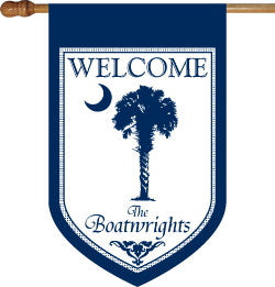 Monogrammed Blue Palmetto House Flag