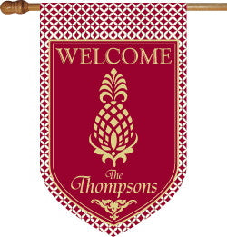 Monogrammed Pineapple House Flag