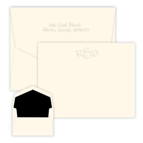 Wheaton Monogram Embossed Flat Correspondence Card