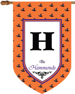 Monogrammed Witches Hat House Flag
