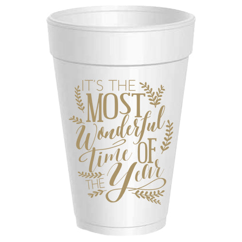 Christmas Most Wonderful Time of the Year Foam Cups