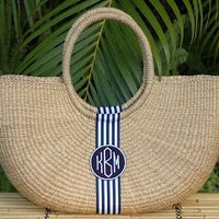 Monogrammed Extra Large Shoulder Straw Tote