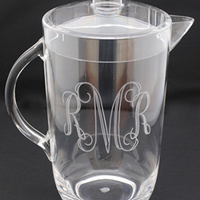 Monogrammed 2 qt Pitcher w Handle and Lid
