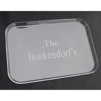 Monogrammed Acrylic Rectangle Serving Tray
