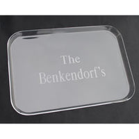 Monogrammed Acrylic Rectangle Serving Tray