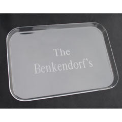 Monogrammed Acrylic Rectangle Serving Tray