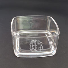 Monogrammed Acrylic Square Bowls