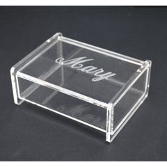 Monogrammed Acrylic Catchall Box