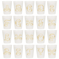 Initial Monogrammed Frosted Cups