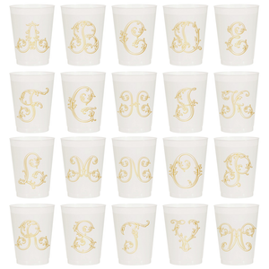 Initial Monogrammed Frosted Cups