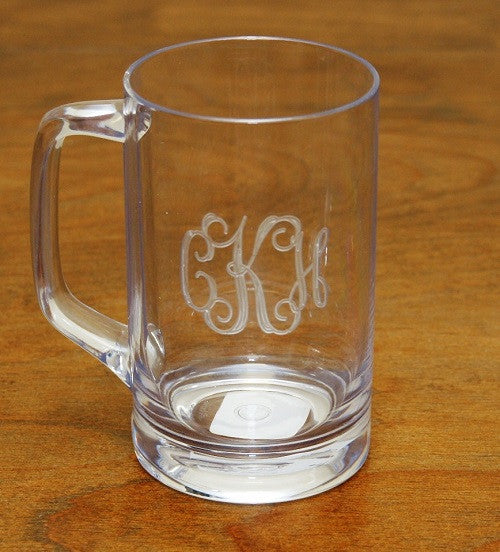 Monogrammed Acrylic Beer Mug (Set of 4)