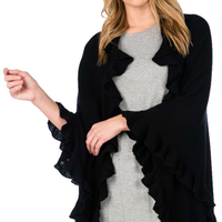 Cashmere Ruffle Edge Triangle Wrap