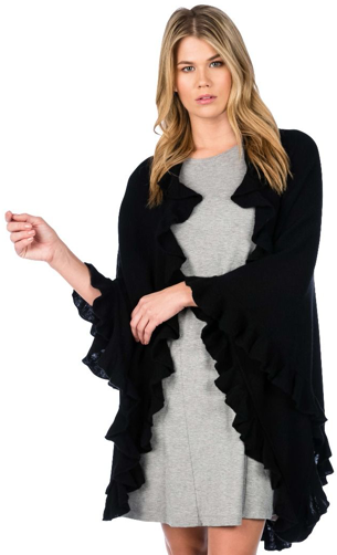 Cashmere Ruffle Edge Triangle Wrap