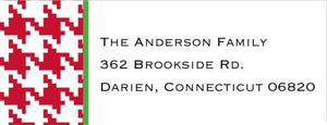 Alex Houndstooth Red Address Label