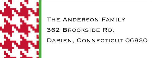 Alex Houndstooth Red Address Label