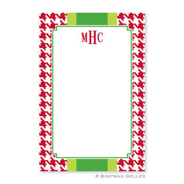 Alex Houndstooth Red Notepad