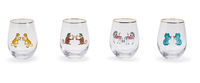 Animal Party Stemless Glasses/Set of 4
