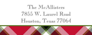 Ashley Plaid Red Address Label